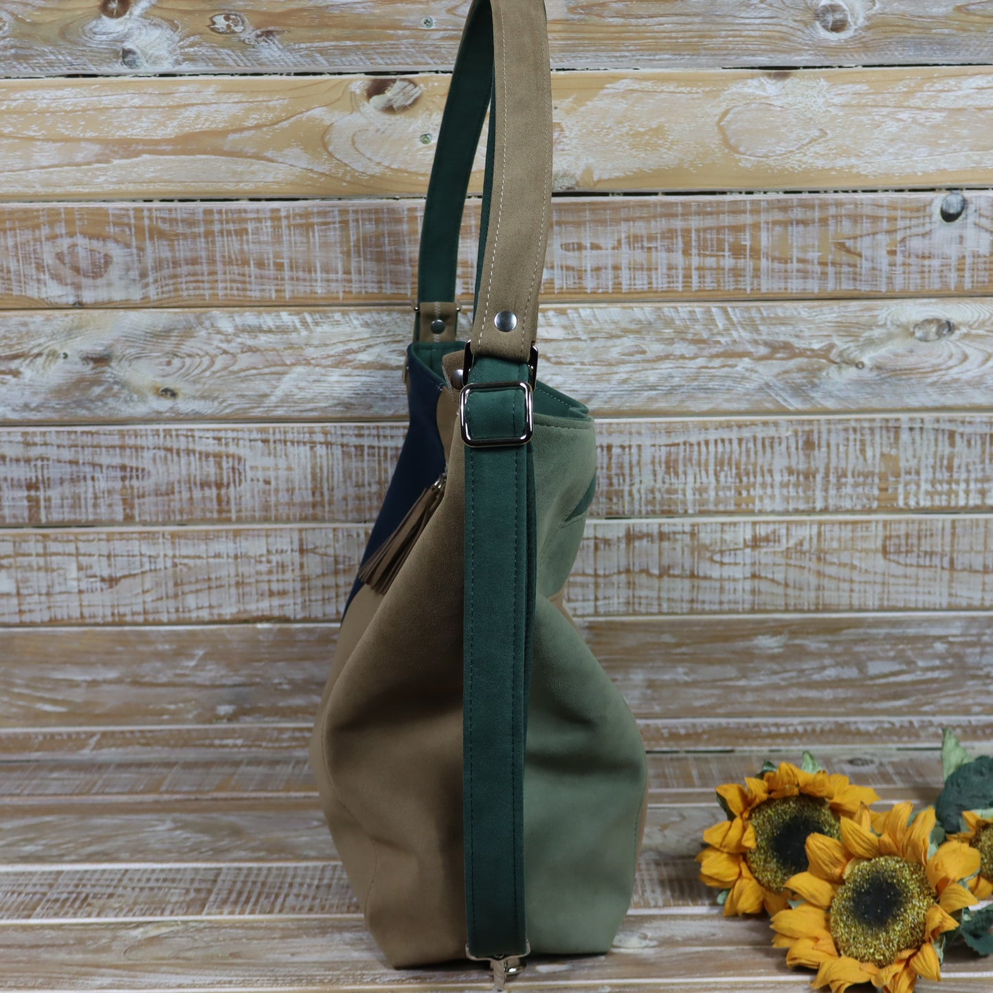 Borsa Zaino verde cammello