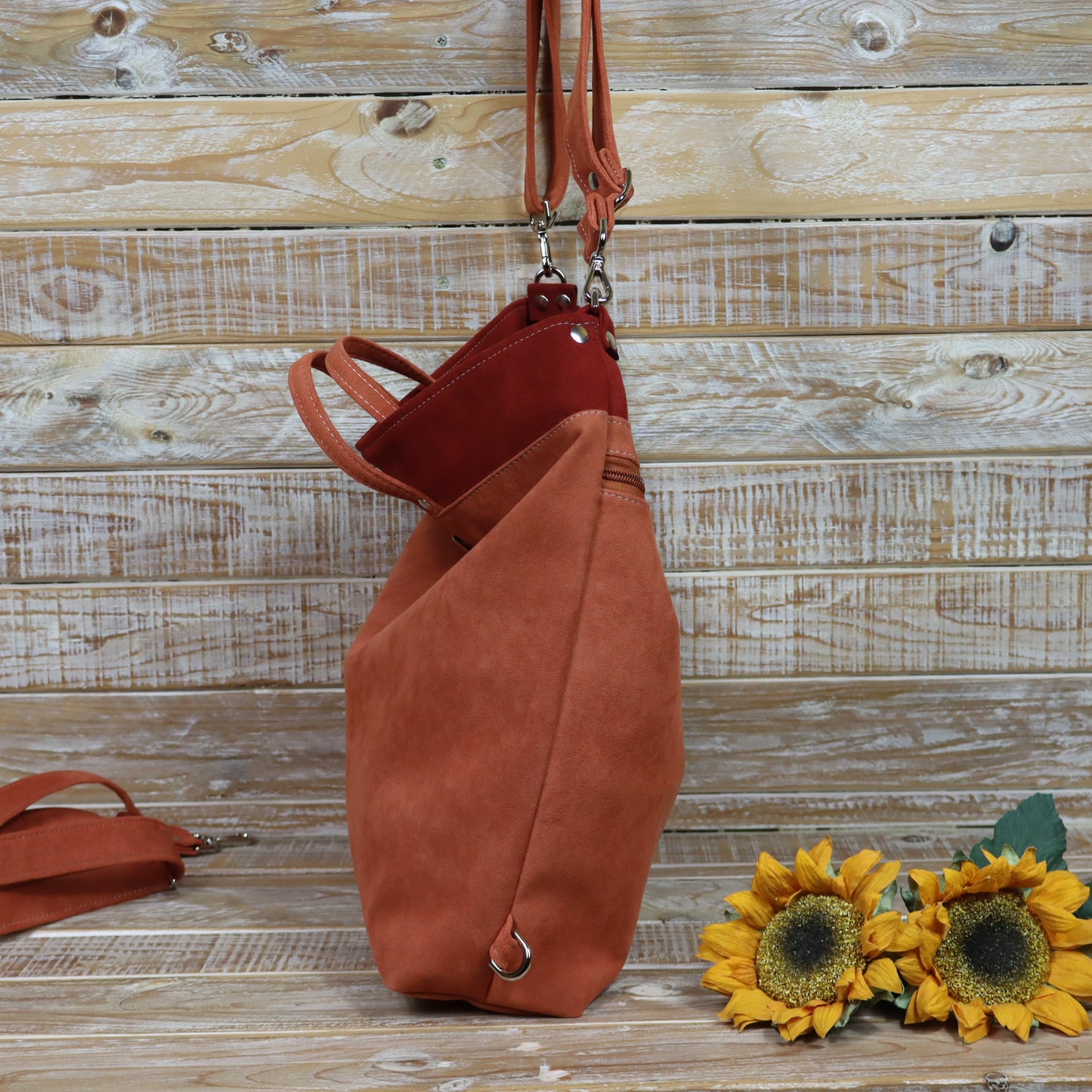 Borsa zaino arancio-mattone