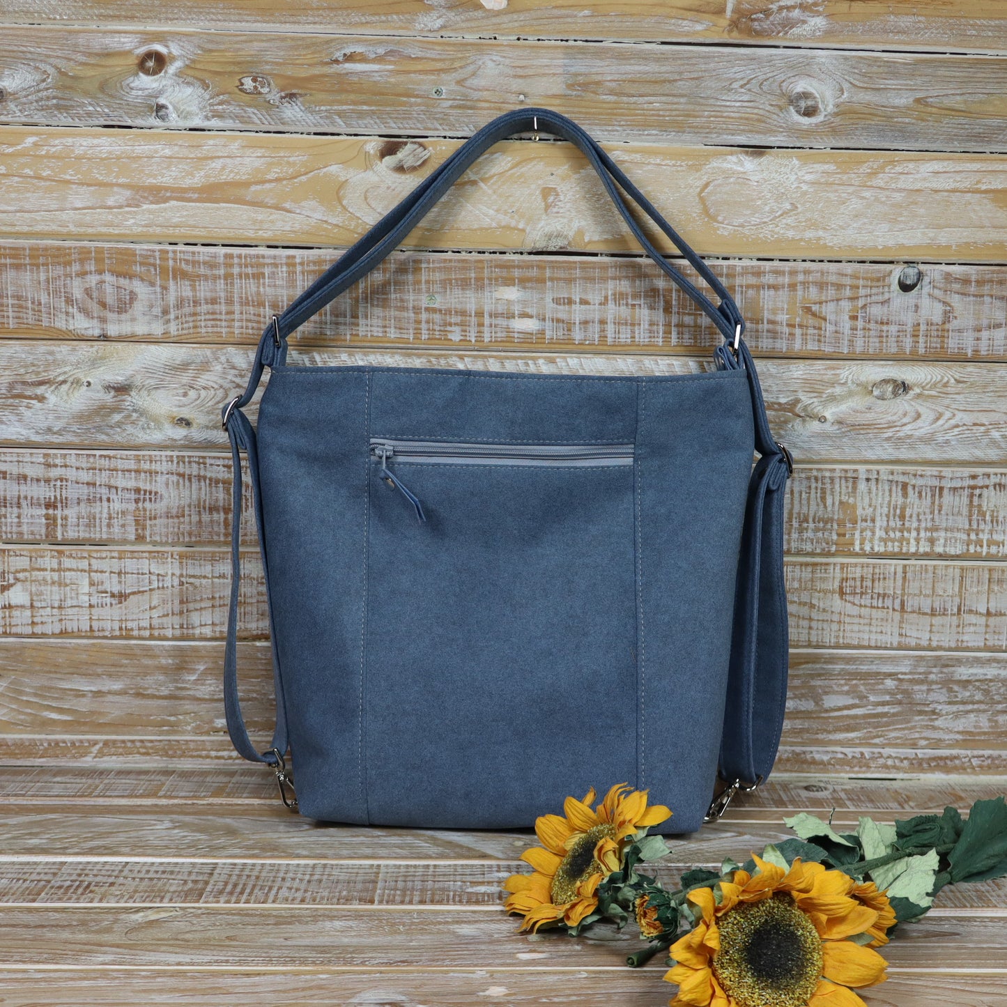 Borsa Zaino melange blu marrone
