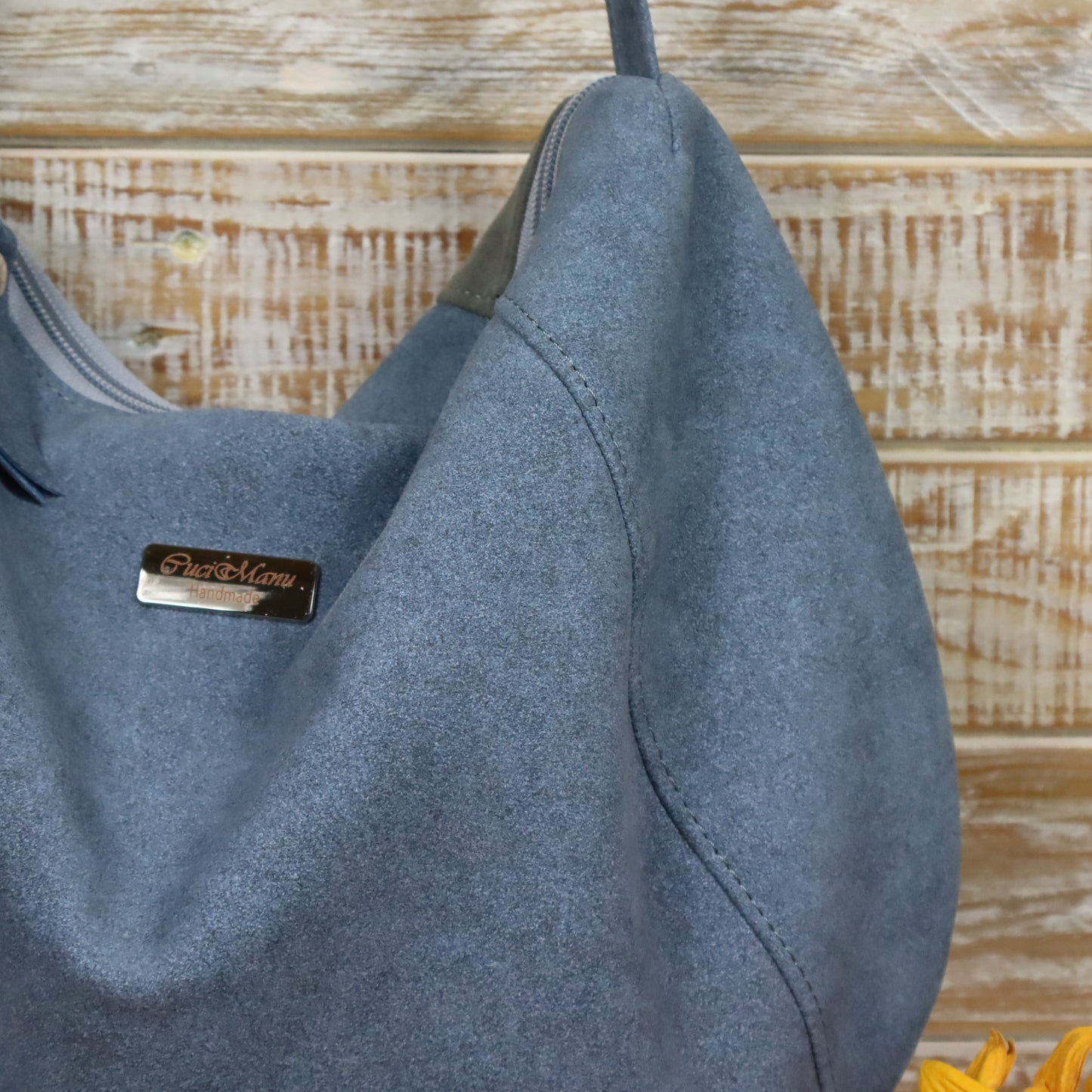 Hobo Bag melange azzurro grigio