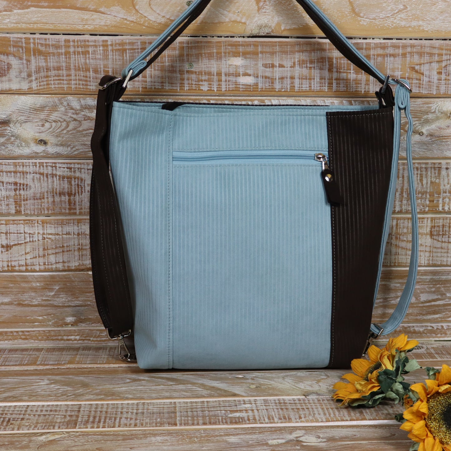 Borsa Zaino marrone celeste