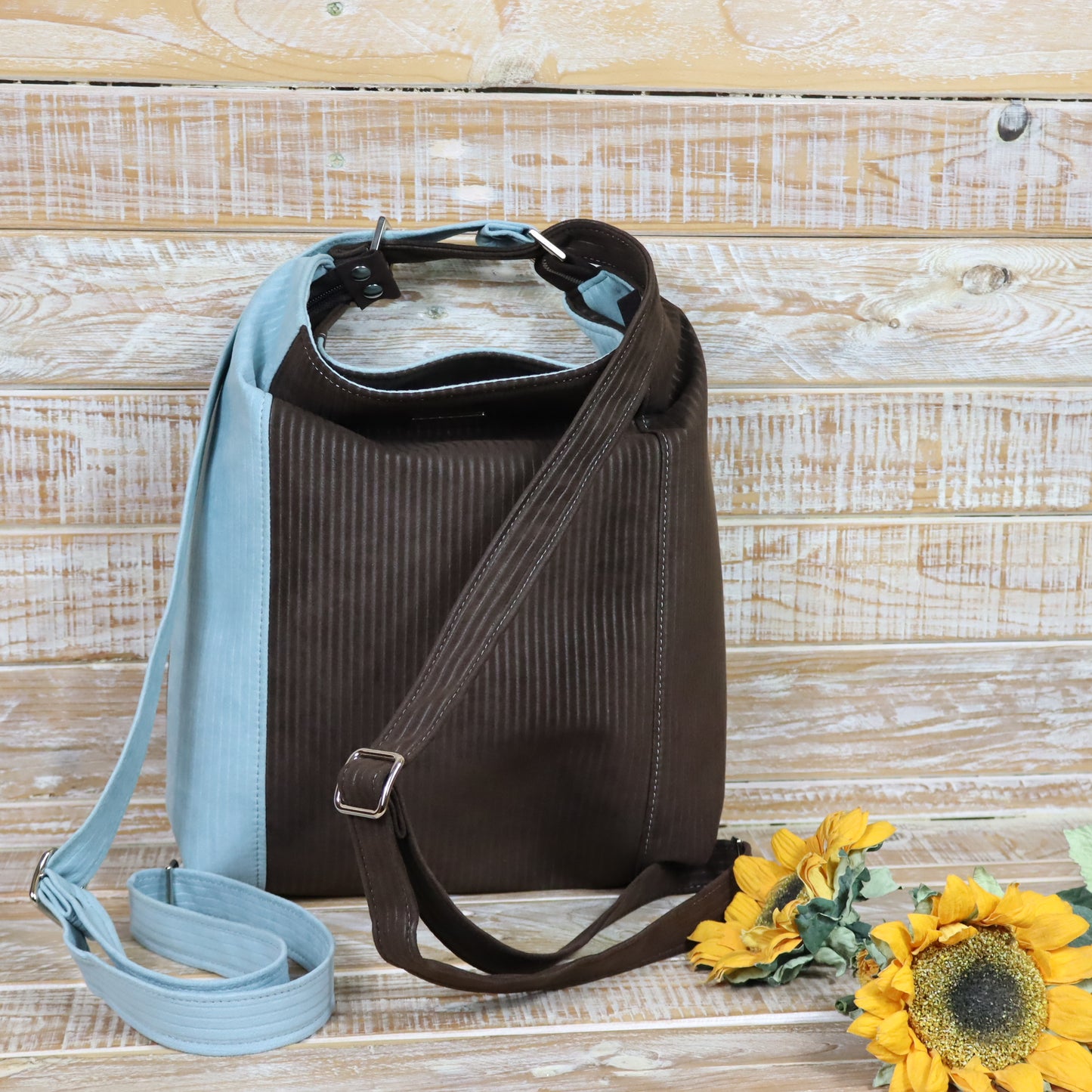 Borsa Zaino marrone celeste