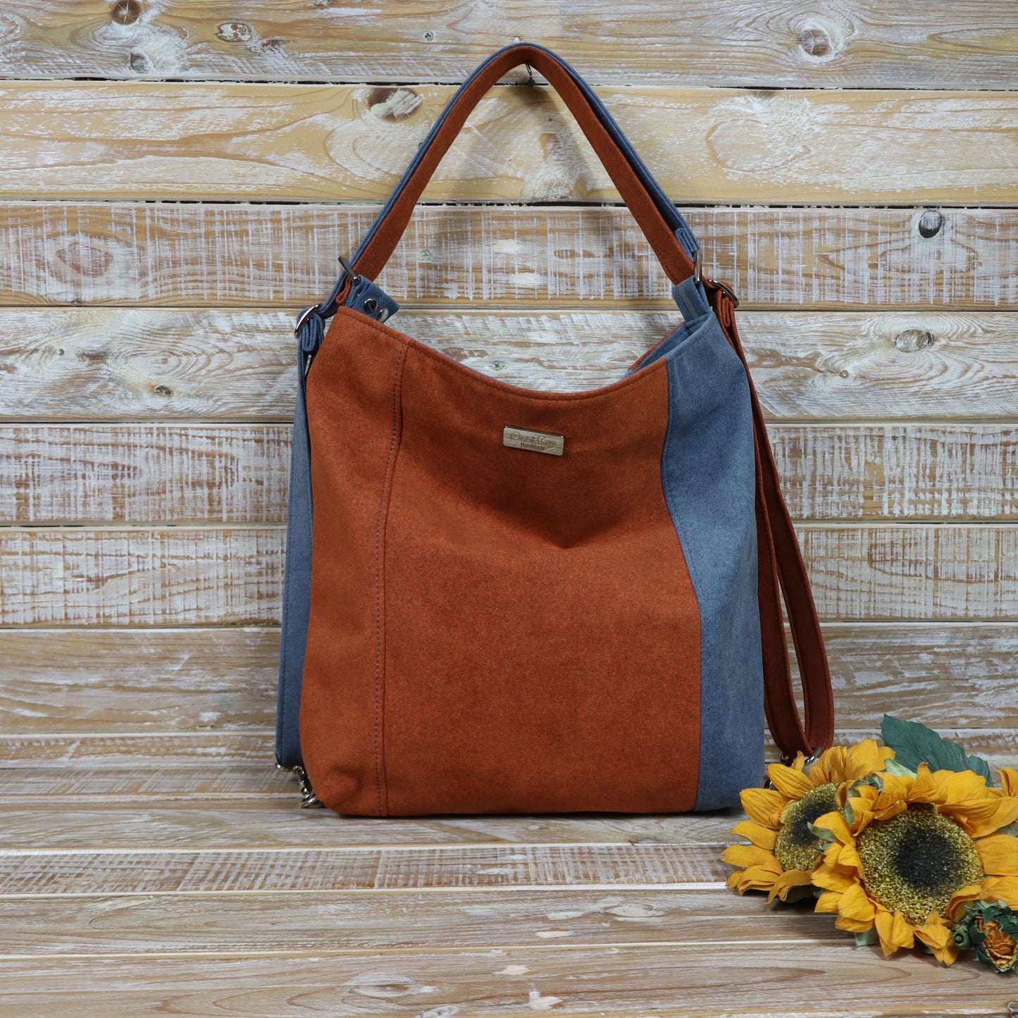 Borsa Zaino melange arancione azzurra