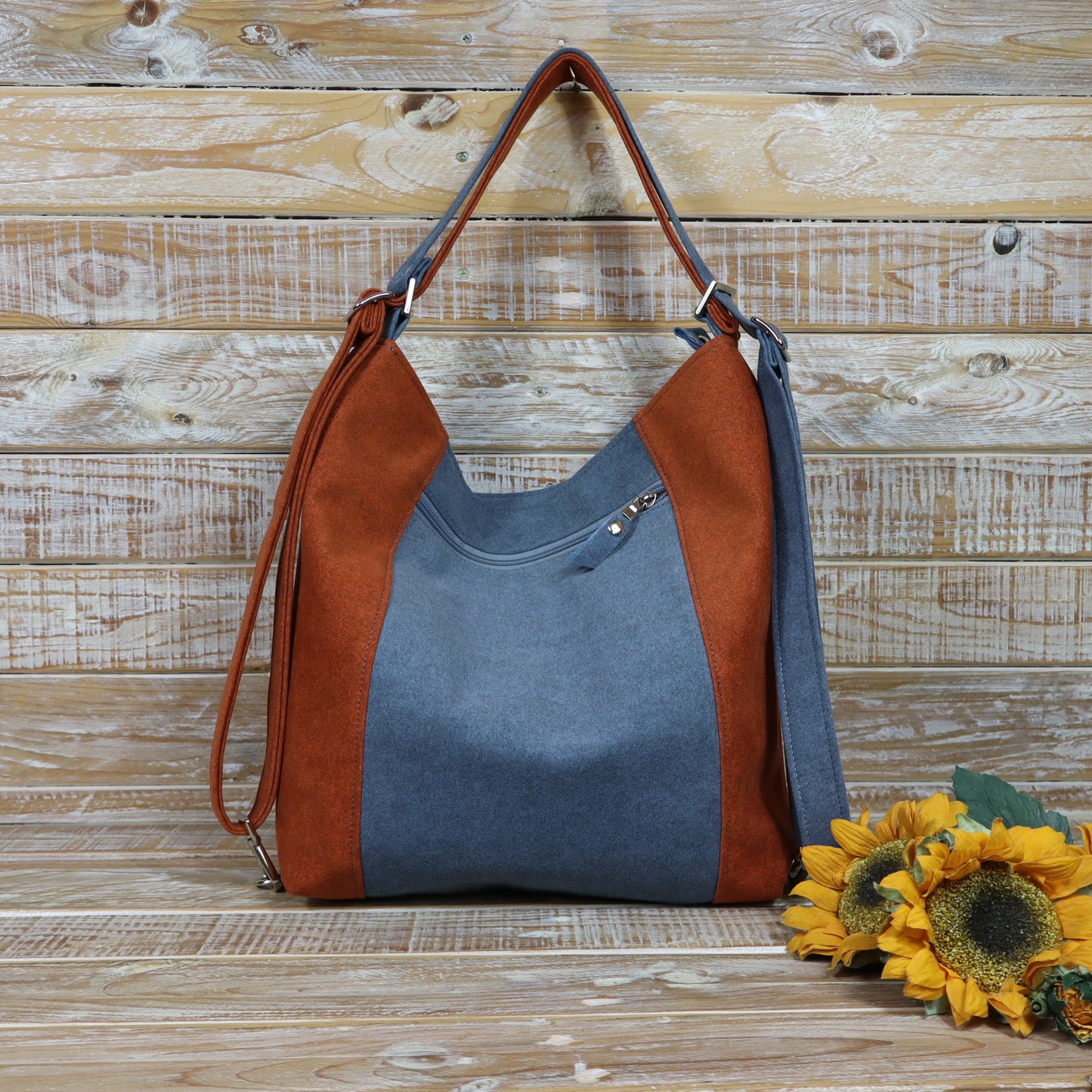 Borsa Zaino melange arancione azzurra
