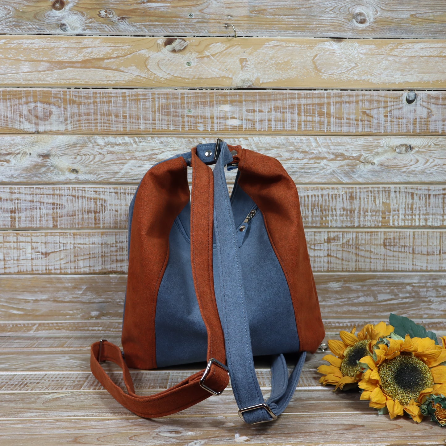 Borsa Zaino melange arancione azzurra