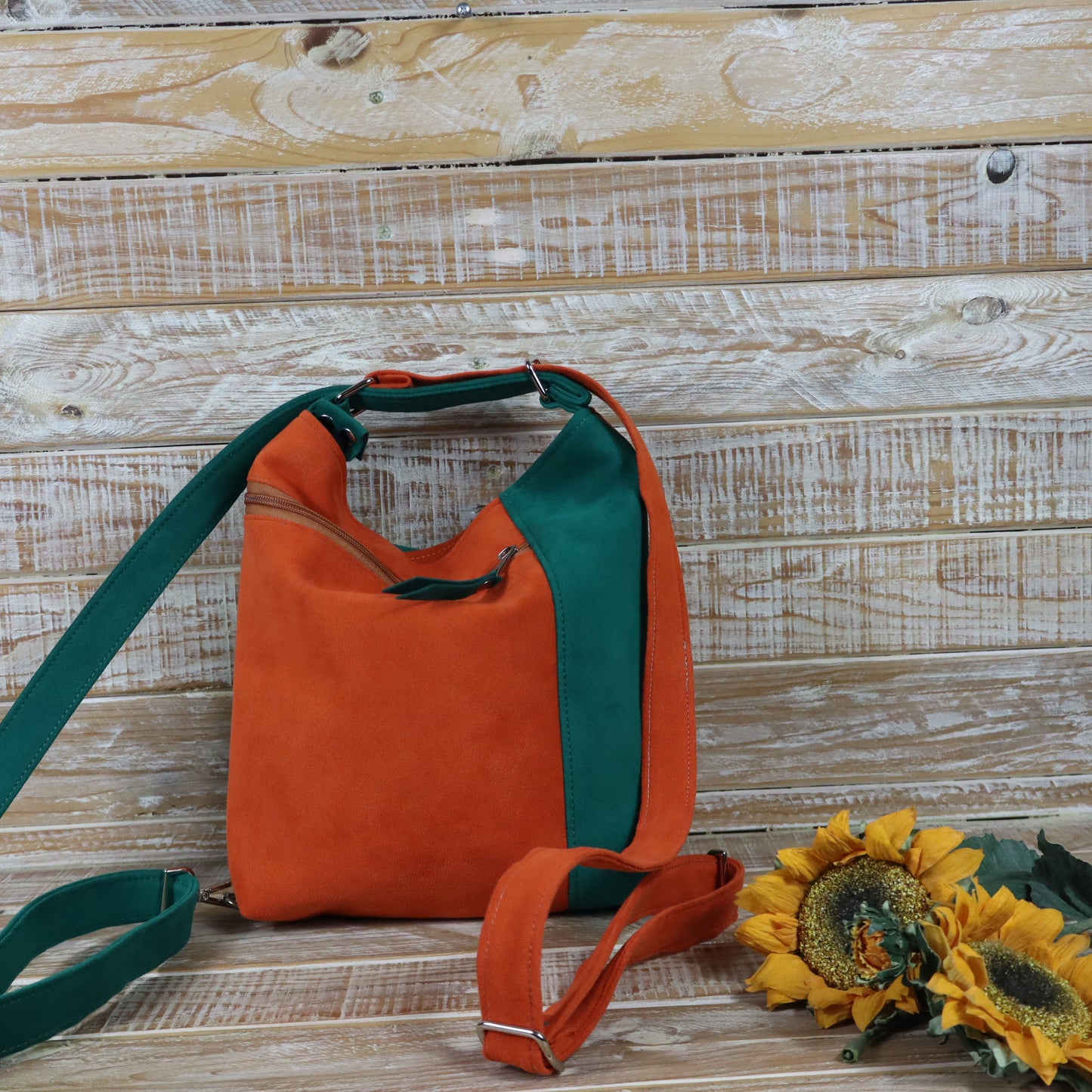 Grün Lila Rucksack Tasche
