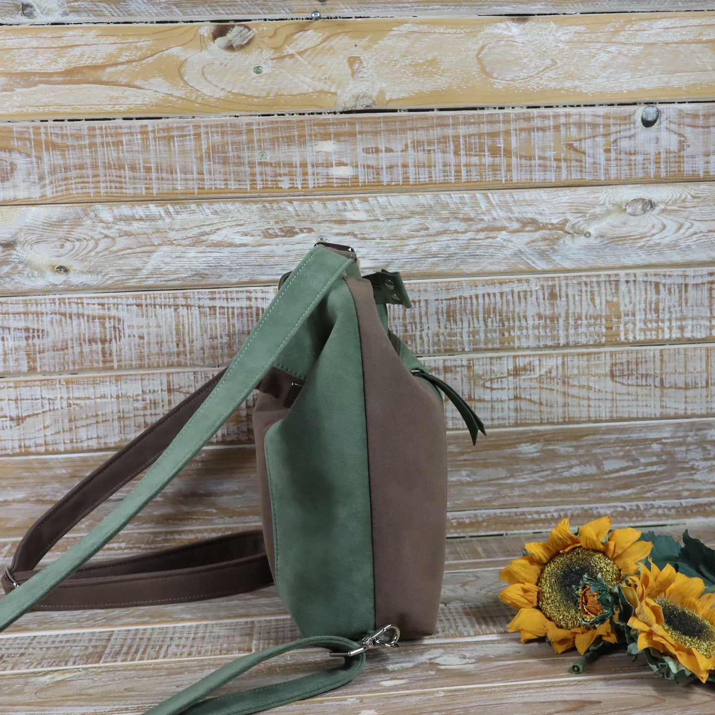 Grün Lila Rucksack Tasche