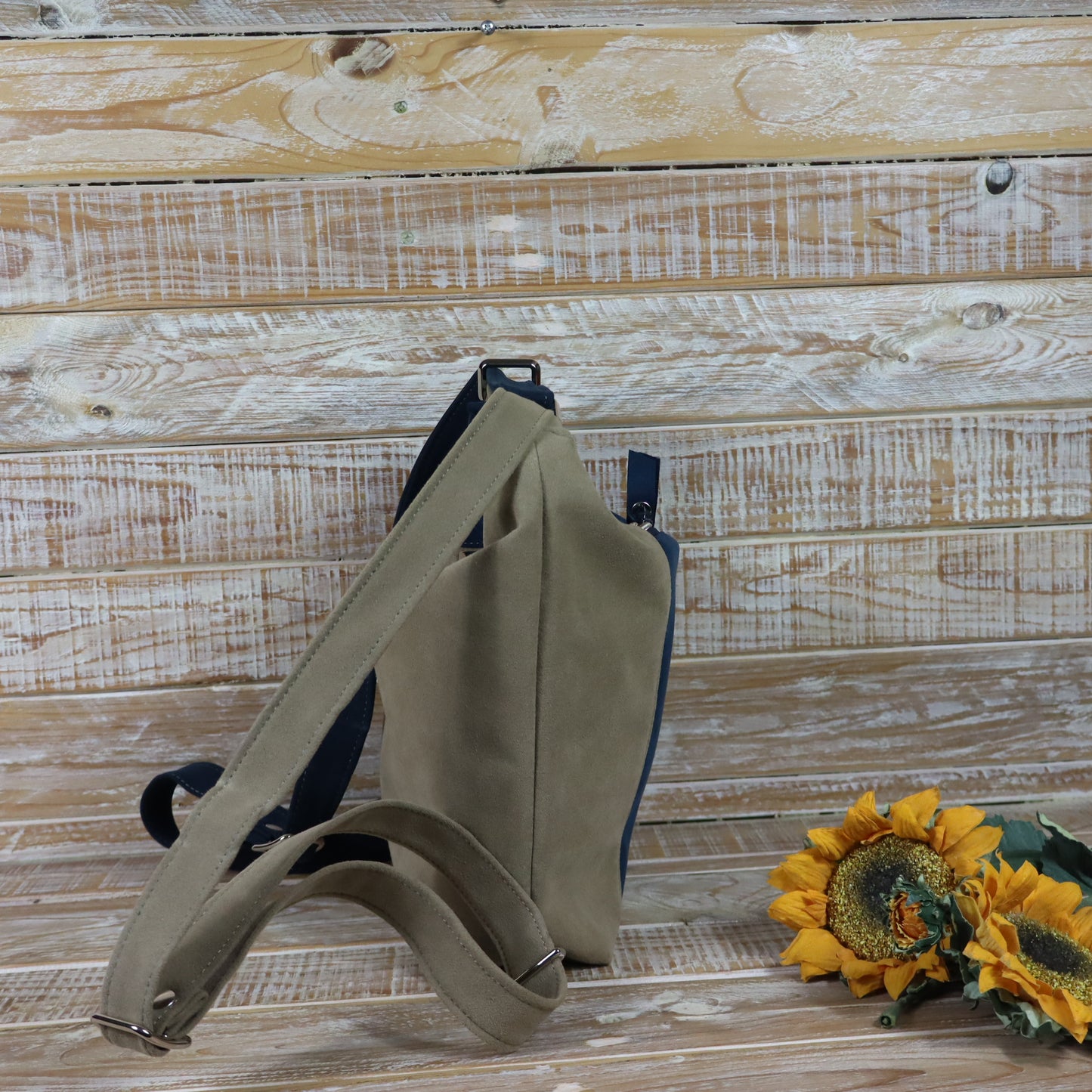 Grün Lila Rucksack Tasche