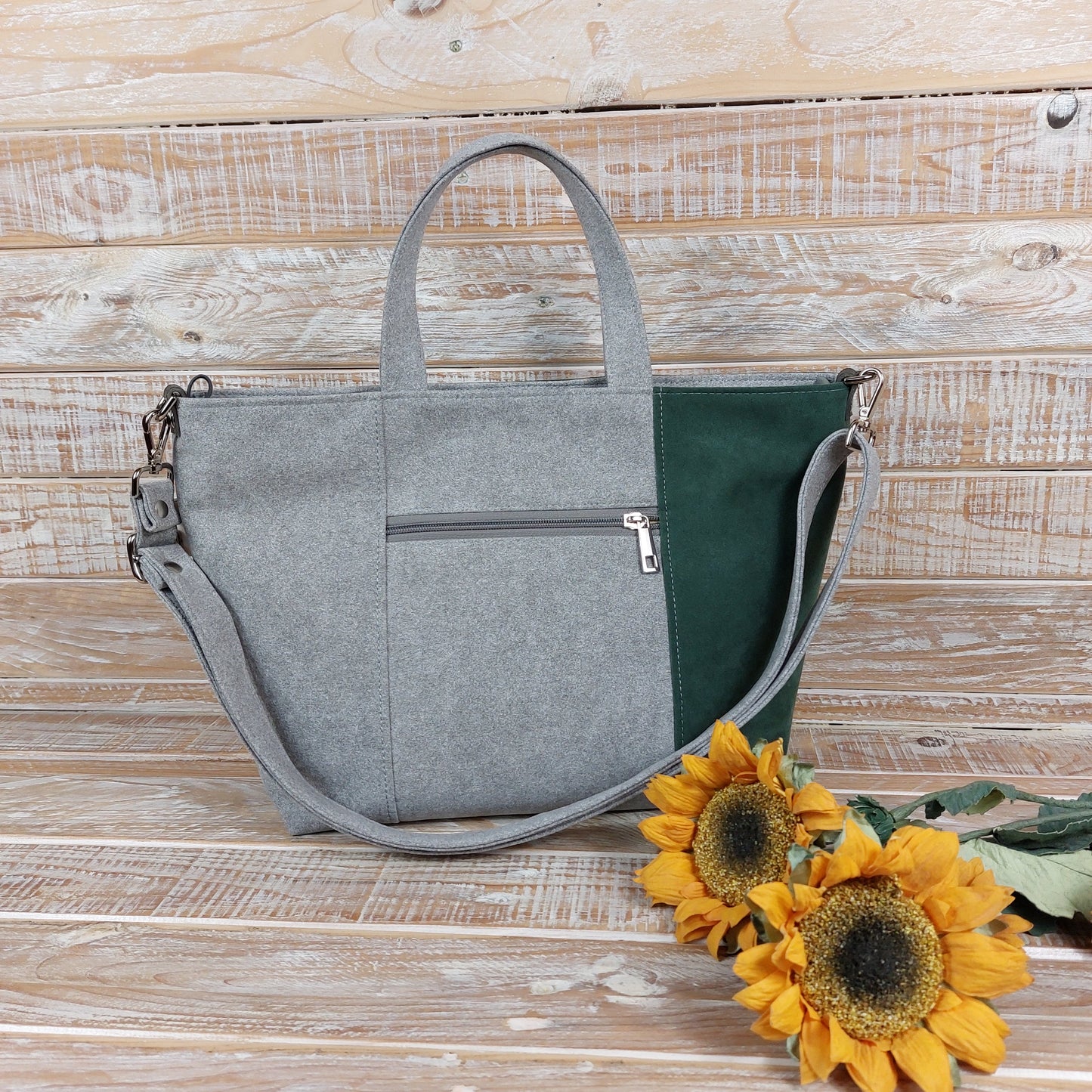Tote Bag - verde grigio
