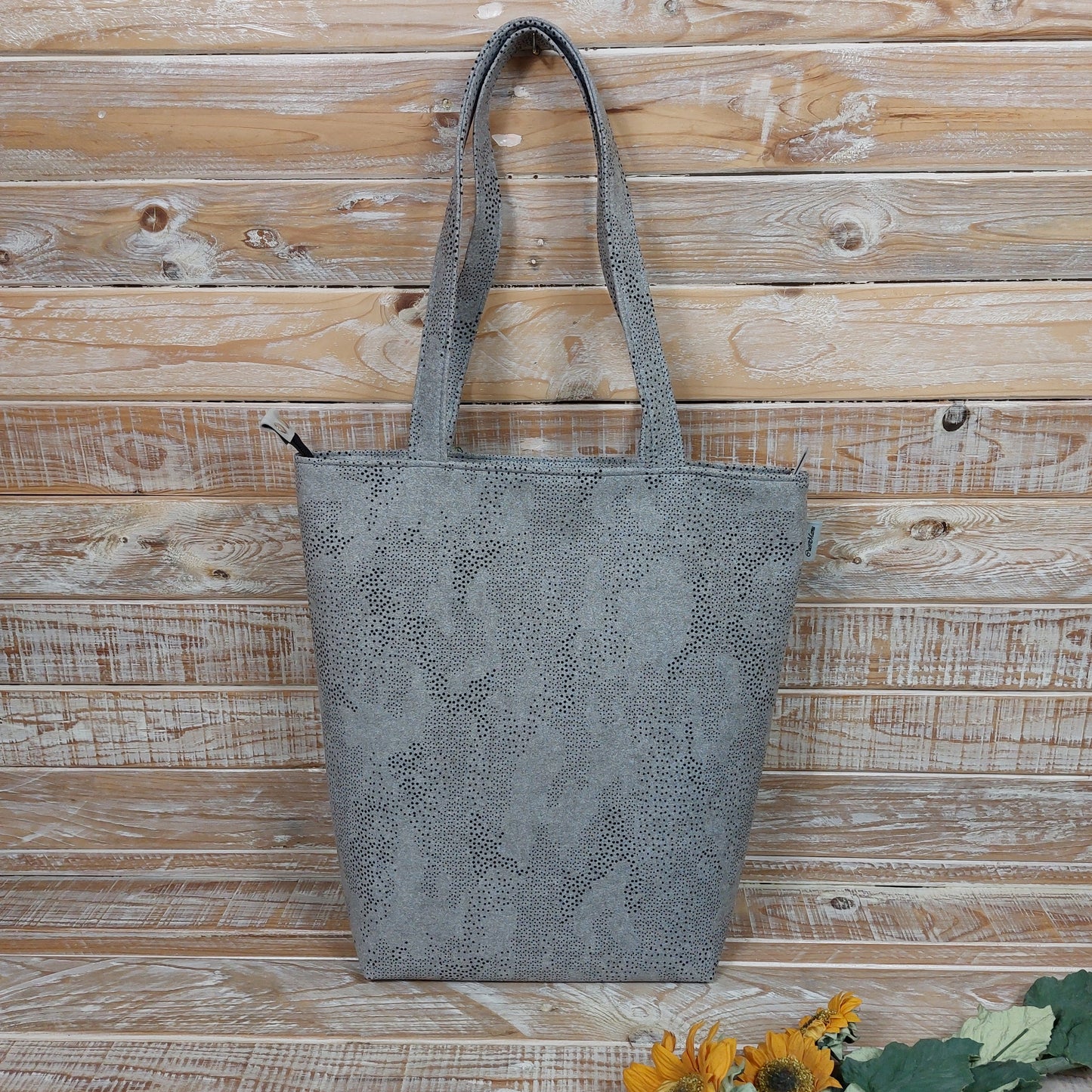 Bruna Shopper L grigio pois