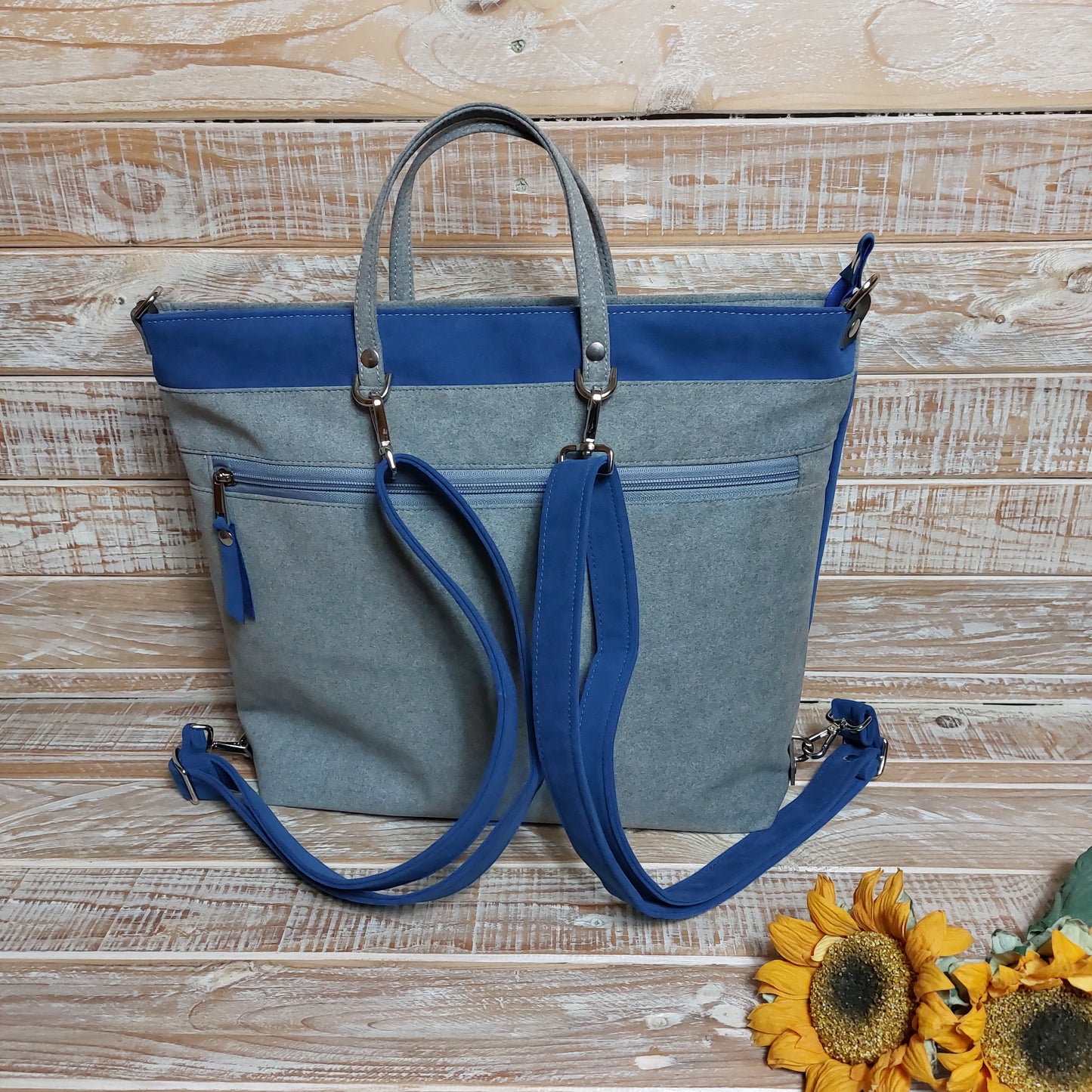 Anselma Borsa Zaino - blu grigio