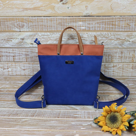 Anselmina Borsa Zaino blu arancio