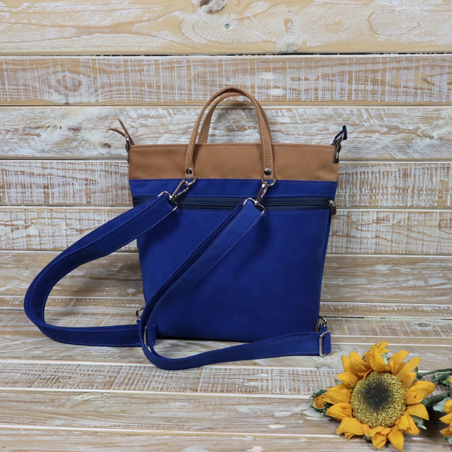 Anselmina Borsa Zaino blu arancio