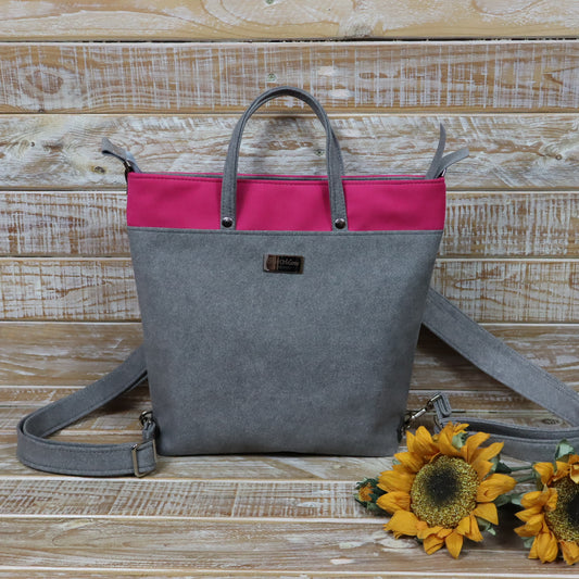 Anselmina Borsa Zaino grigio-fucsia