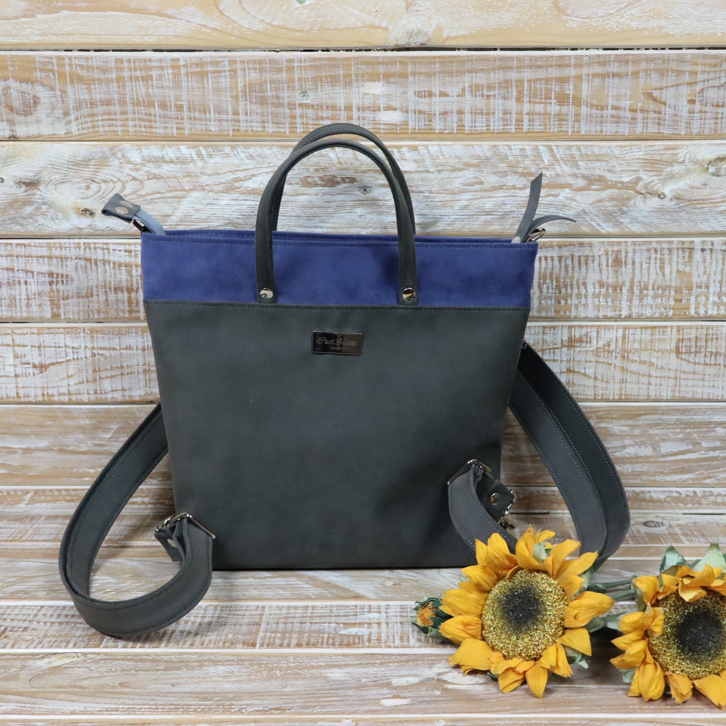 Anselmina Borsa Zaino grigio blu