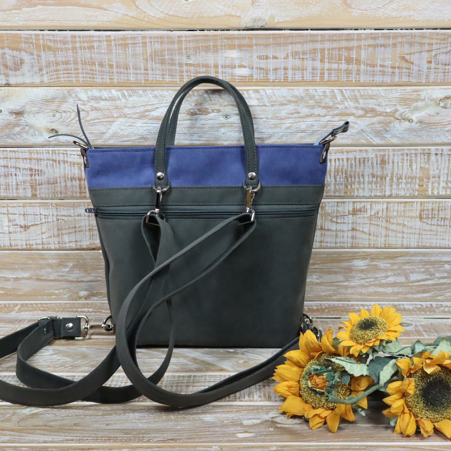 Anselmina Borsa Zaino grigio blu