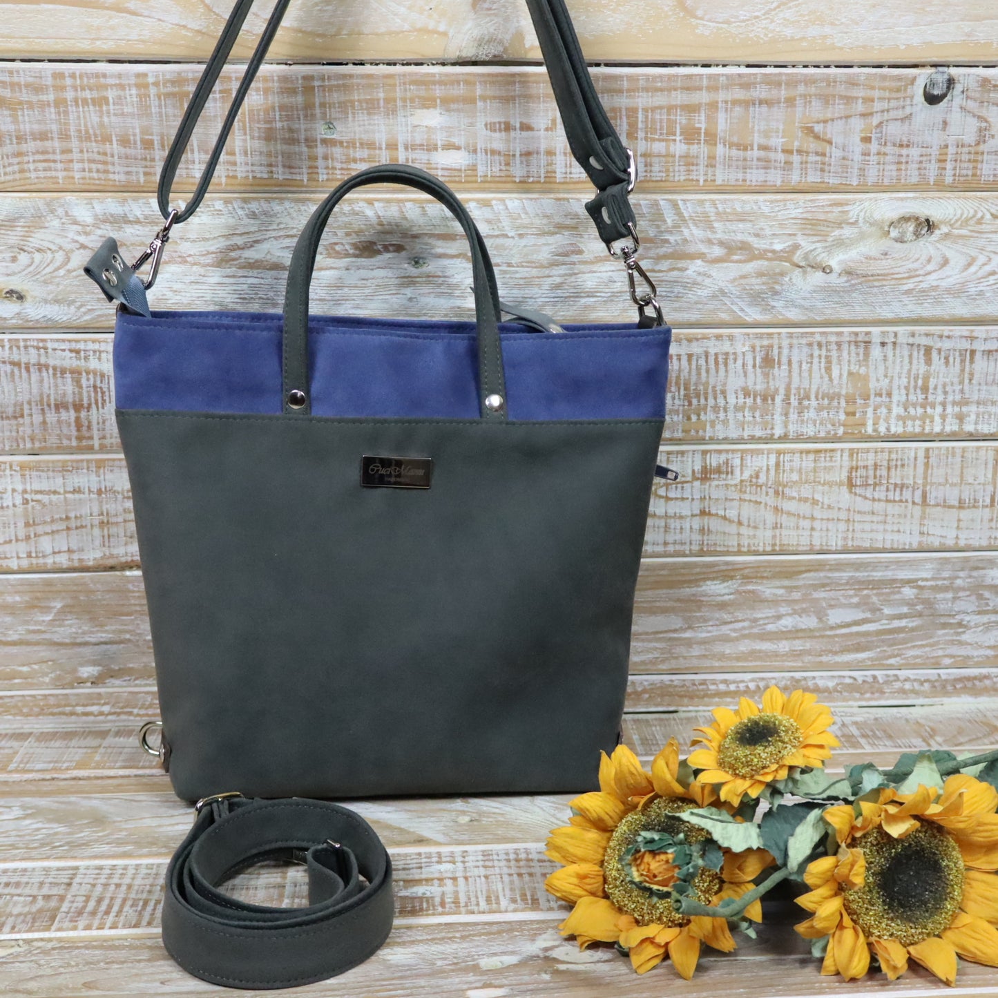 Anselmina Borsa Zaino grigio blu