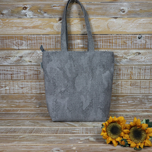 Bruna Shopper M grigio pois neri