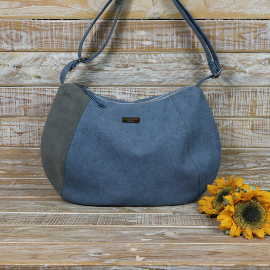 Hobo Bag melange azzurro grigio