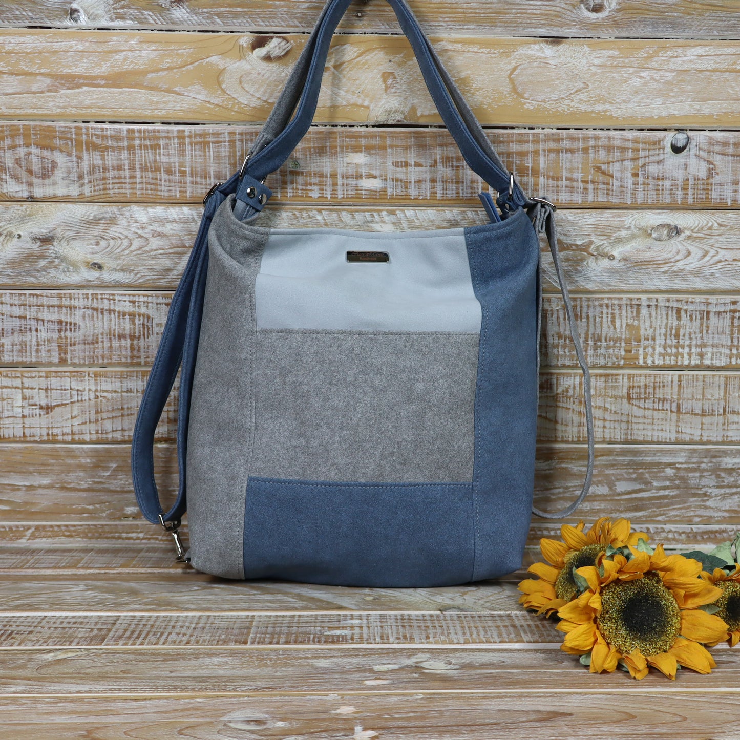 Grün Lila Rucksack Tasche