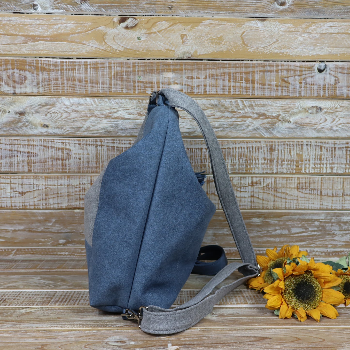 Grün Lila Rucksack Tasche
