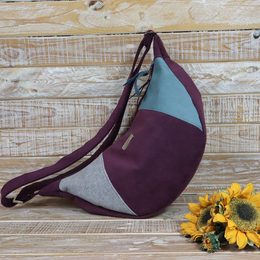 Hobo Bag vinaccia grigio azzurro