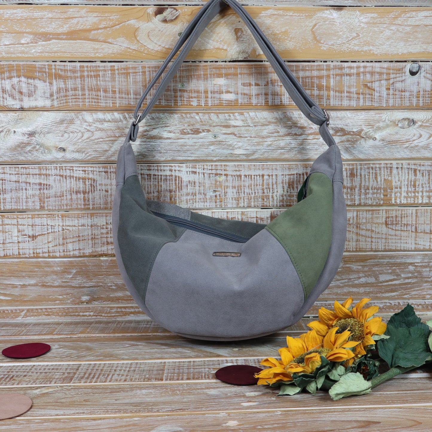 Hobo Bag grigio e verde