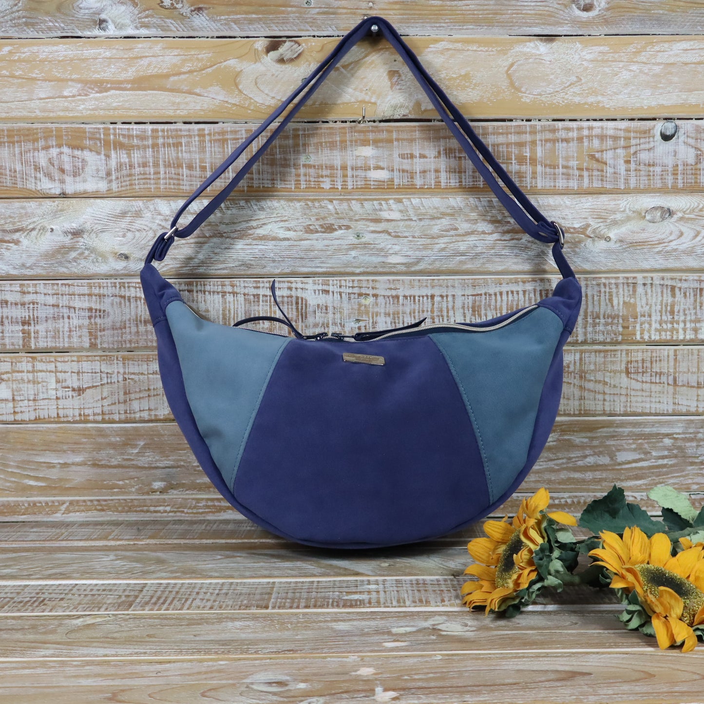 Hobo Bag blu denim e carta da zucchero