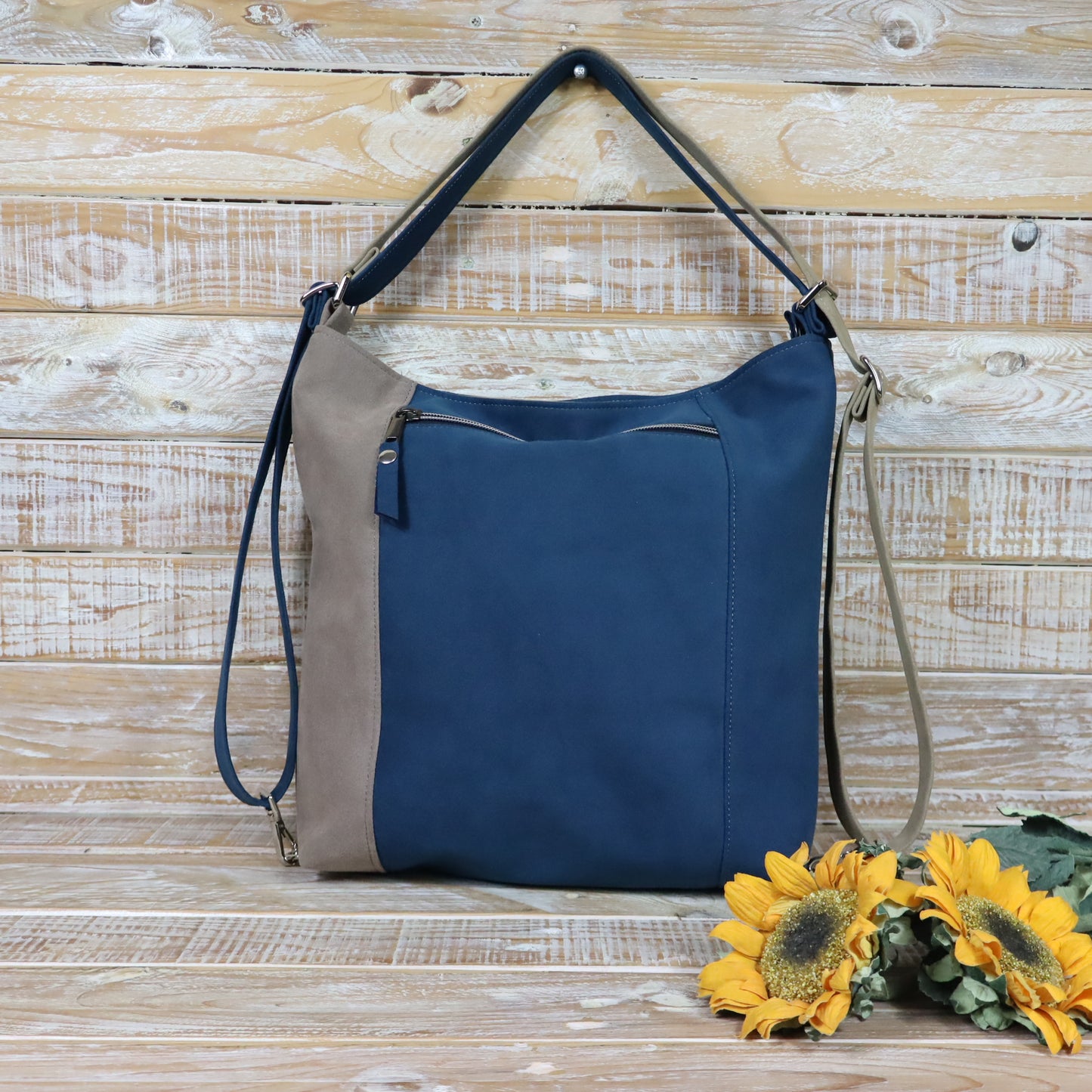 Grün Lila Rucksack Tasche