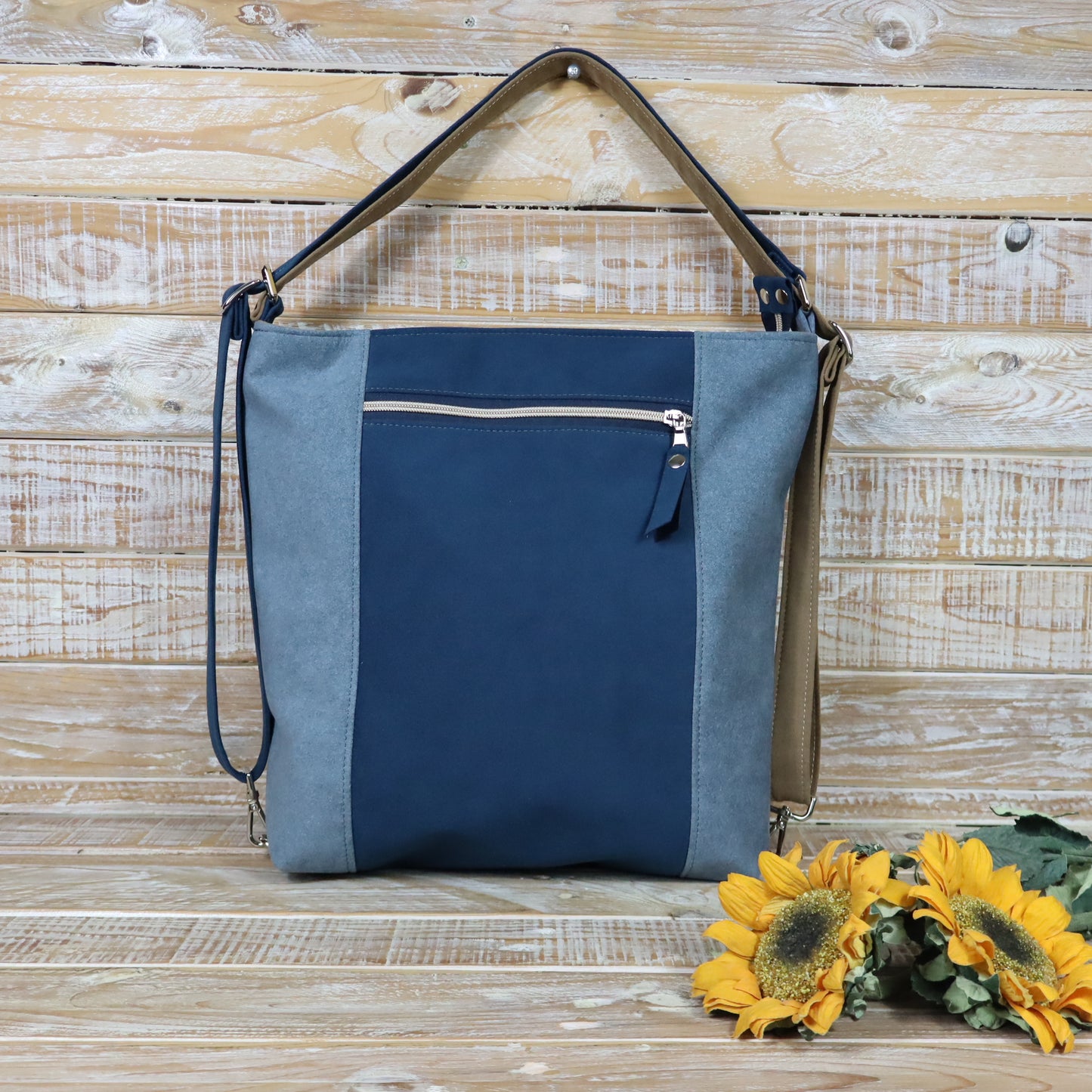 Grün Lila Rucksack Tasche