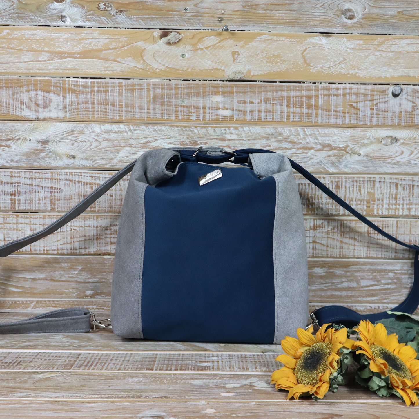 Grün Lila Rucksack Tasche