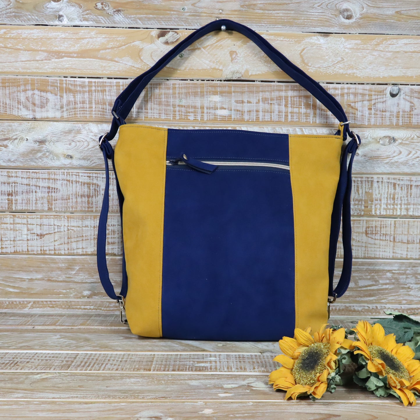 Grün Lila Rucksack Tasche