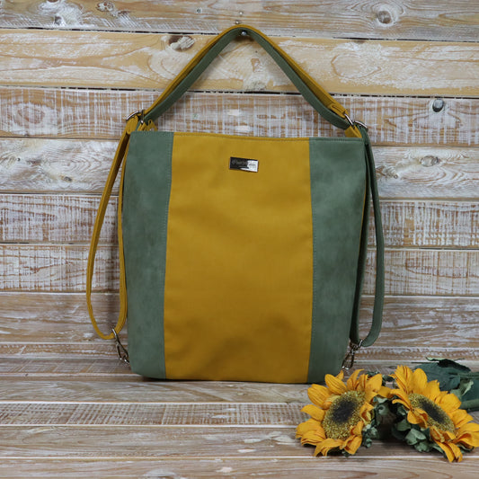 Grün Lila Rucksack Tasche