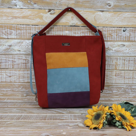 Grün Lila Rucksack Tasche