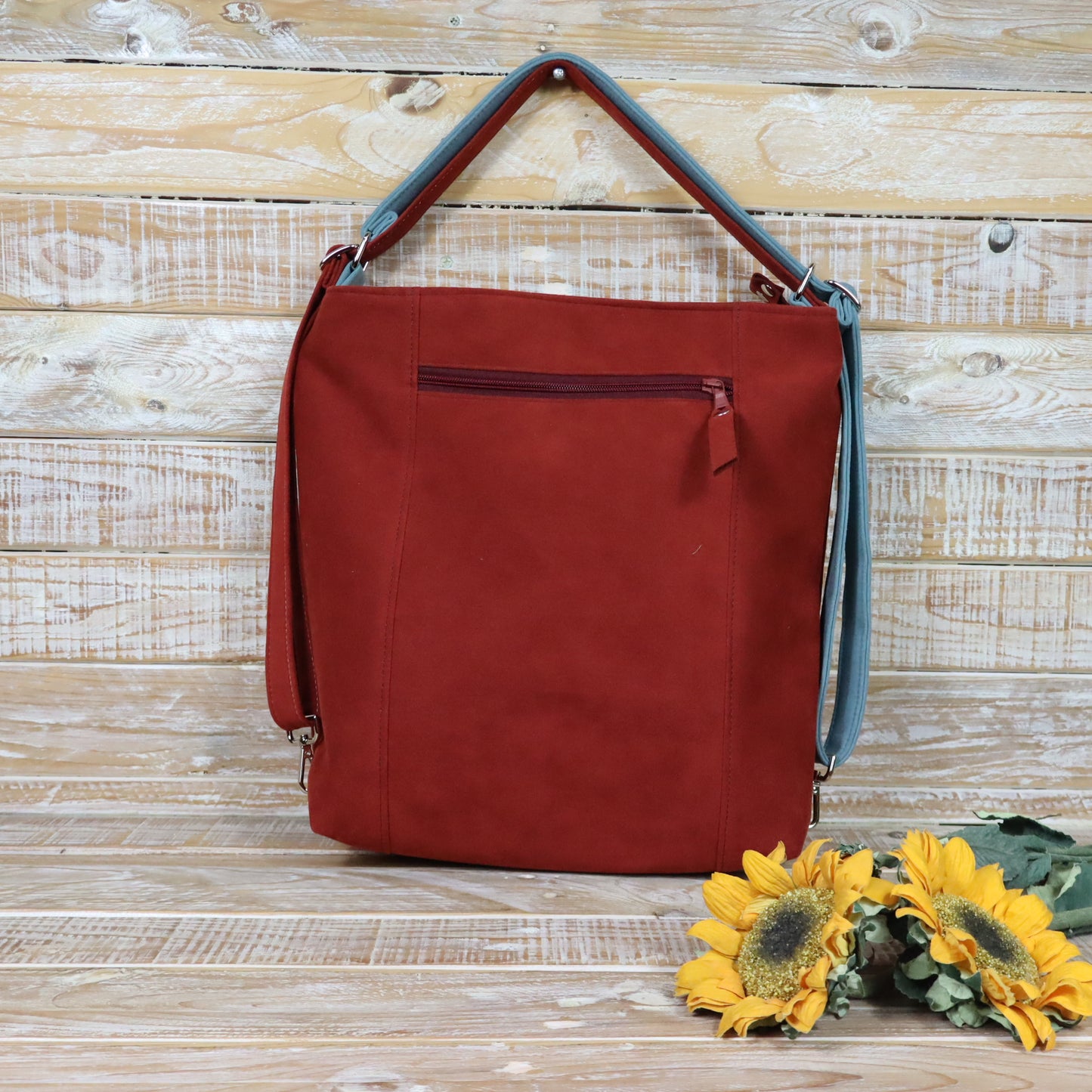 Grün Lila Rucksack Tasche
