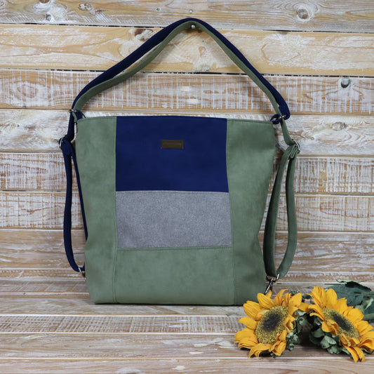 Grün Lila Rucksack Tasche