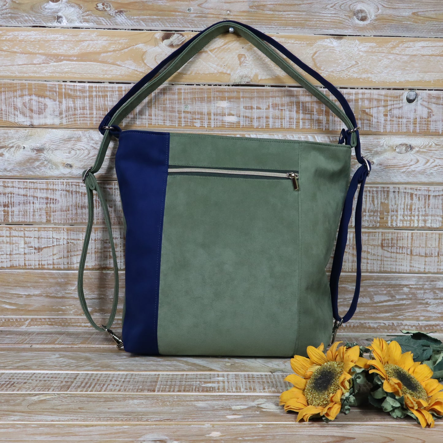 Grün Lila Rucksack Tasche