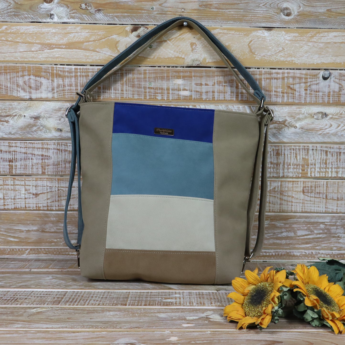 Grün Lila Rucksack Tasche