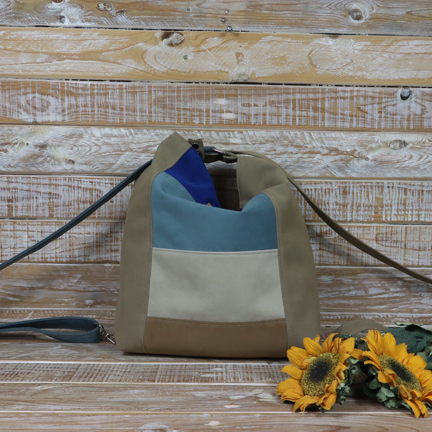 Grün Lila Rucksack Tasche