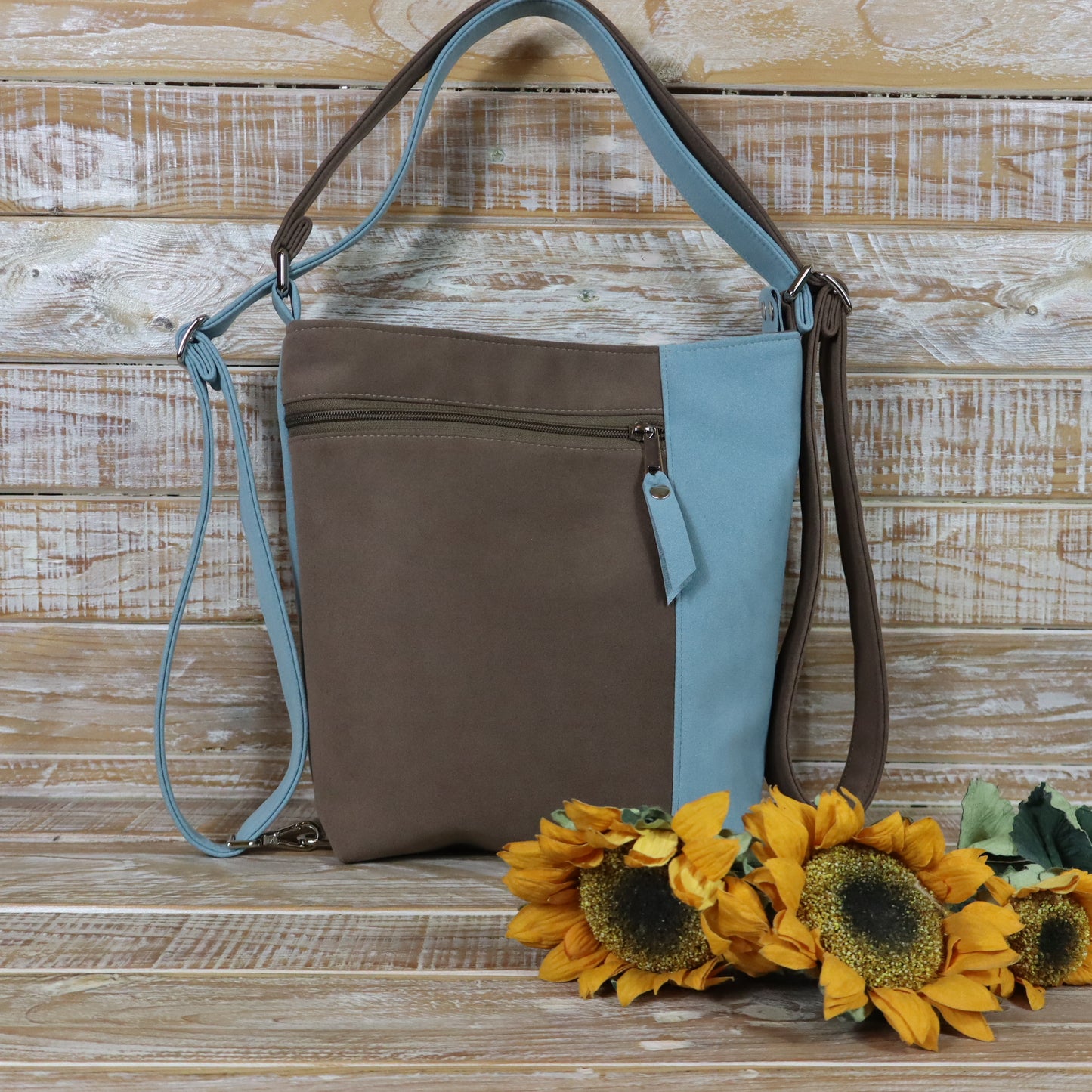 Grün Lila Rucksack Tasche