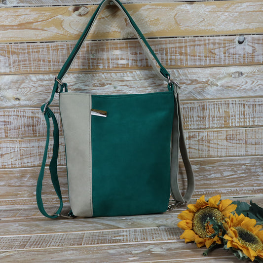 Grün Lila Rucksack Tasche