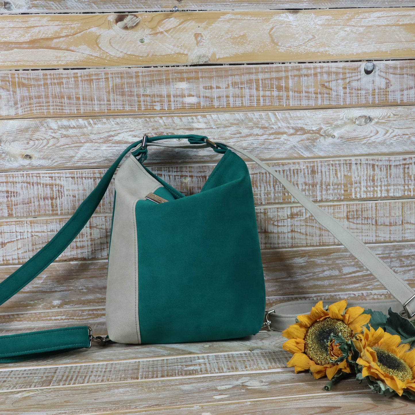 Grün Lila Rucksack Tasche