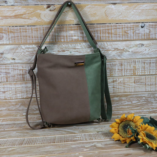 Grün Lila Rucksack Tasche
