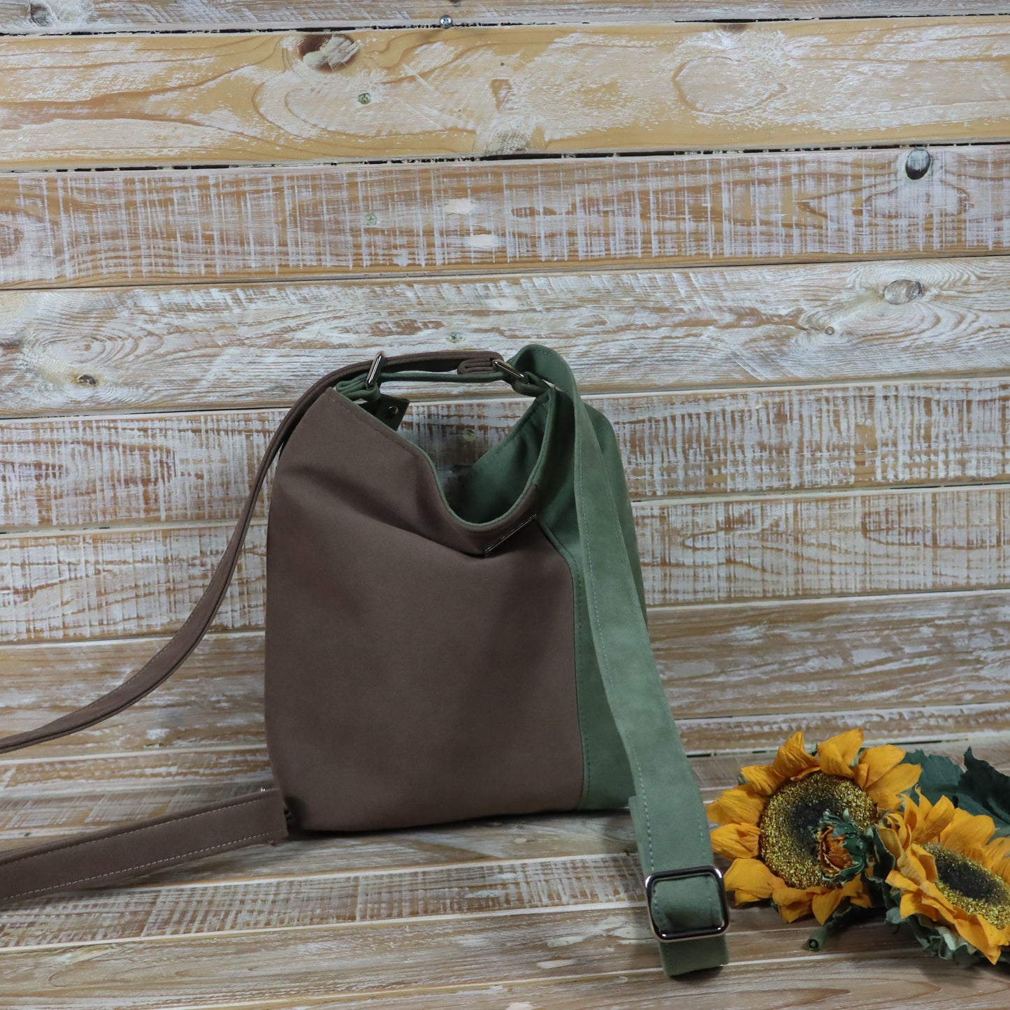 Grün Lila Rucksack Tasche