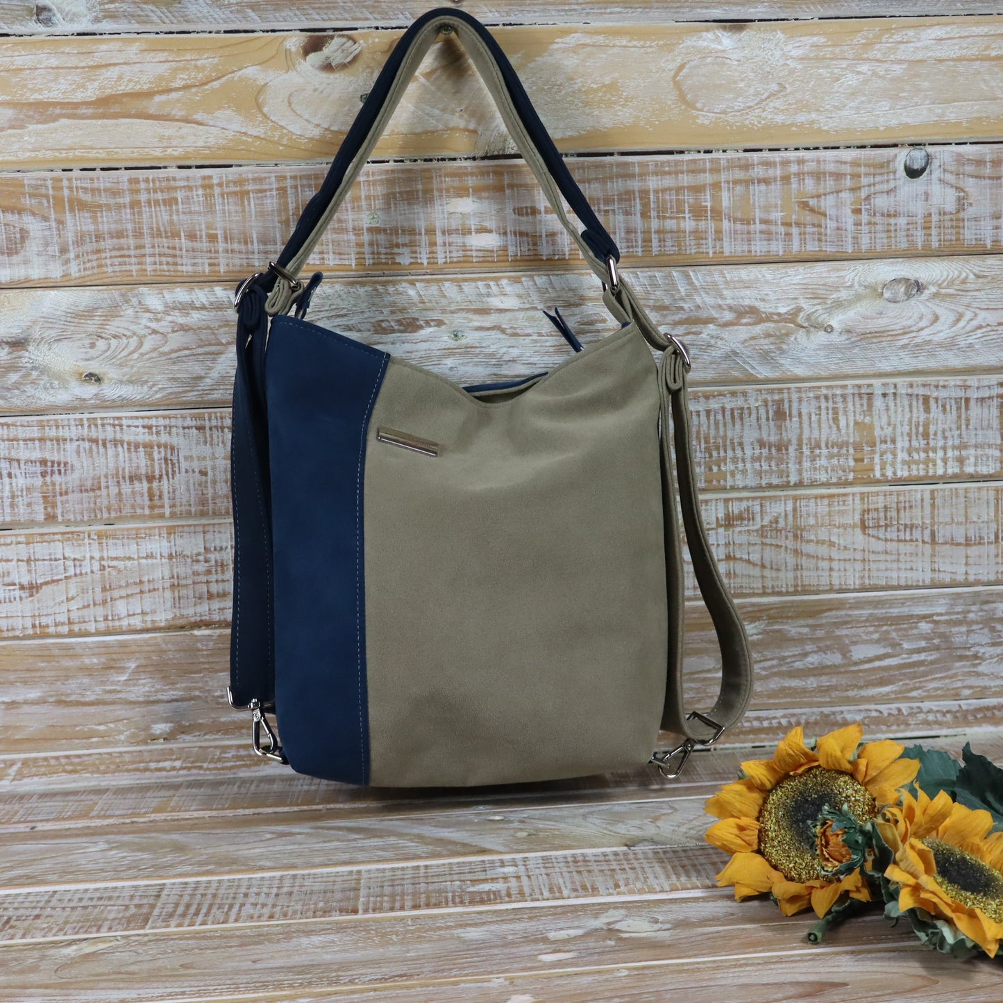 Grün Lila Rucksack Tasche