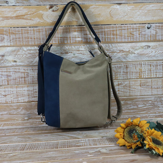 Grün Lila Rucksack Tasche