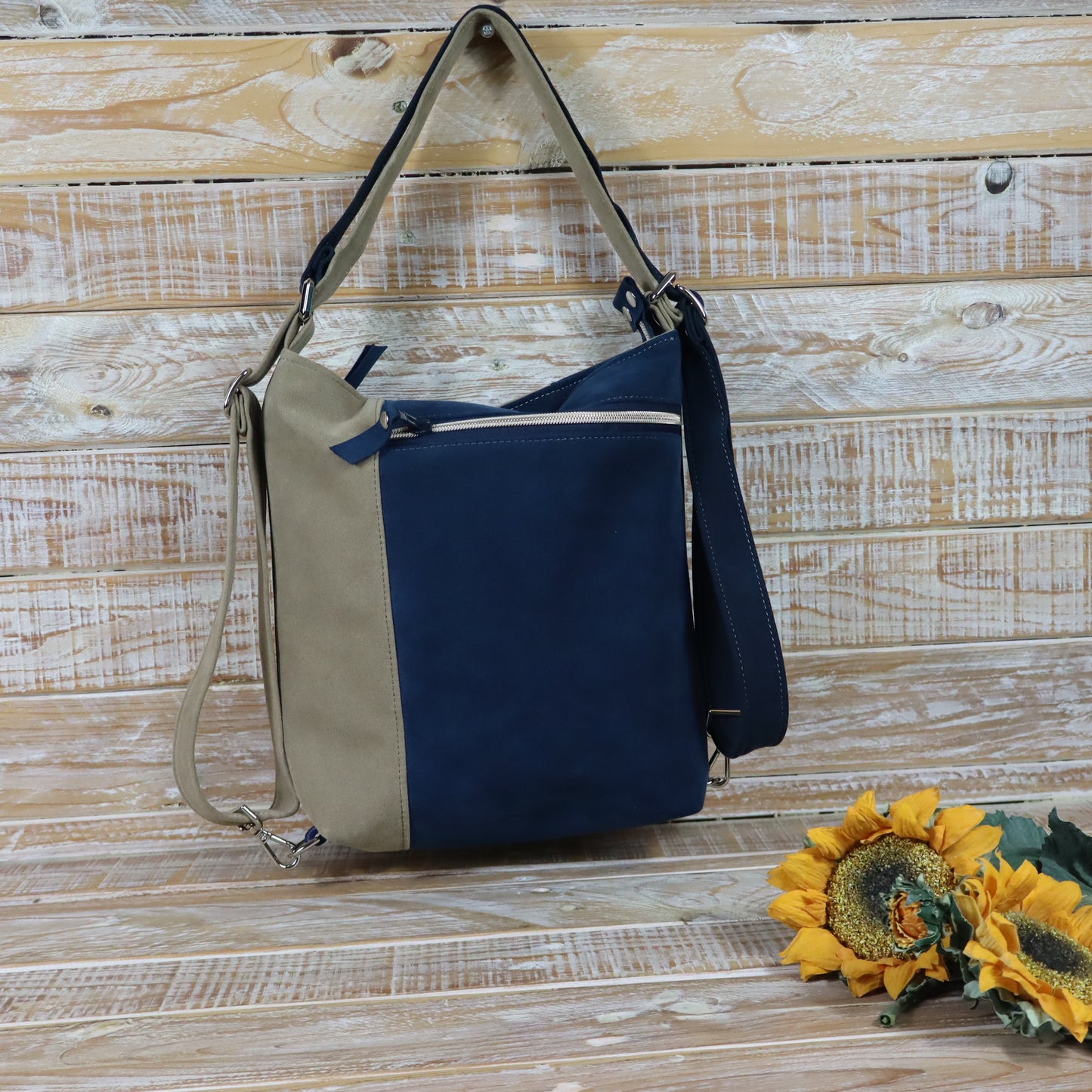 Grün Lila Rucksack Tasche
