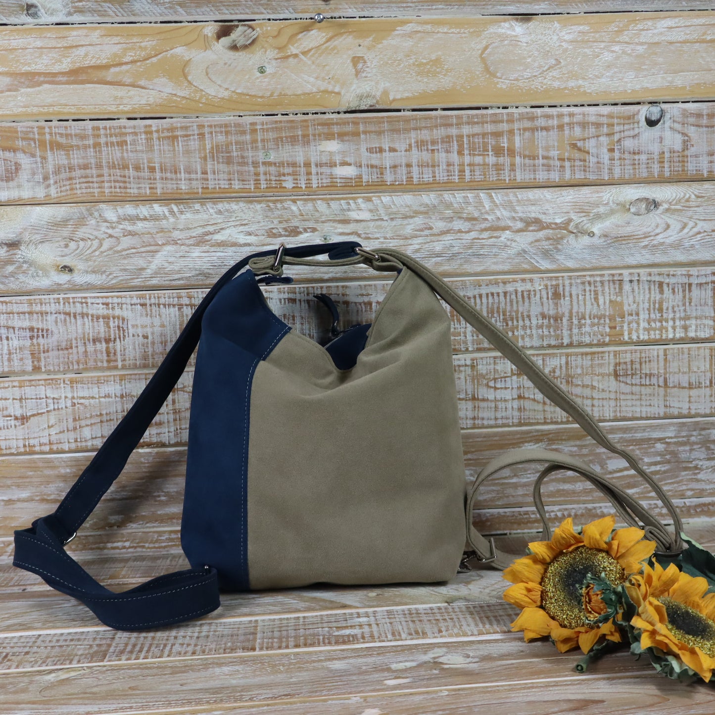 Grün Lila Rucksack Tasche