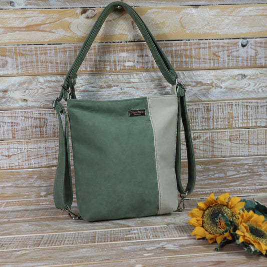 Grün Lila Rucksack Tasche