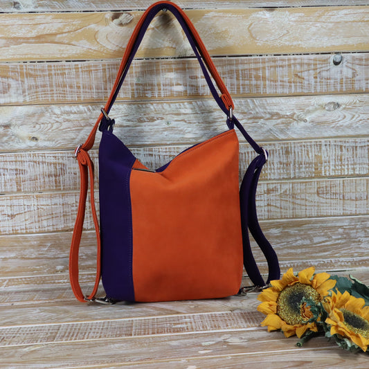 Grün Lila Rucksack Tasche